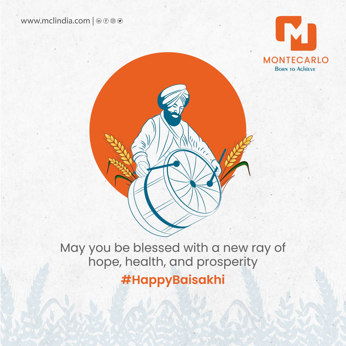 May the festival of Baisakhi bring new beginnings, bountiful harvests, and endless happiness! #Happybaisakhi 

#BaisakhiBlessings #BaisakhiCelebrations  #Baisakhi2023 #MontecarloLimited #construction #development #infrastructure #quality #trust #mcl #highways #railways