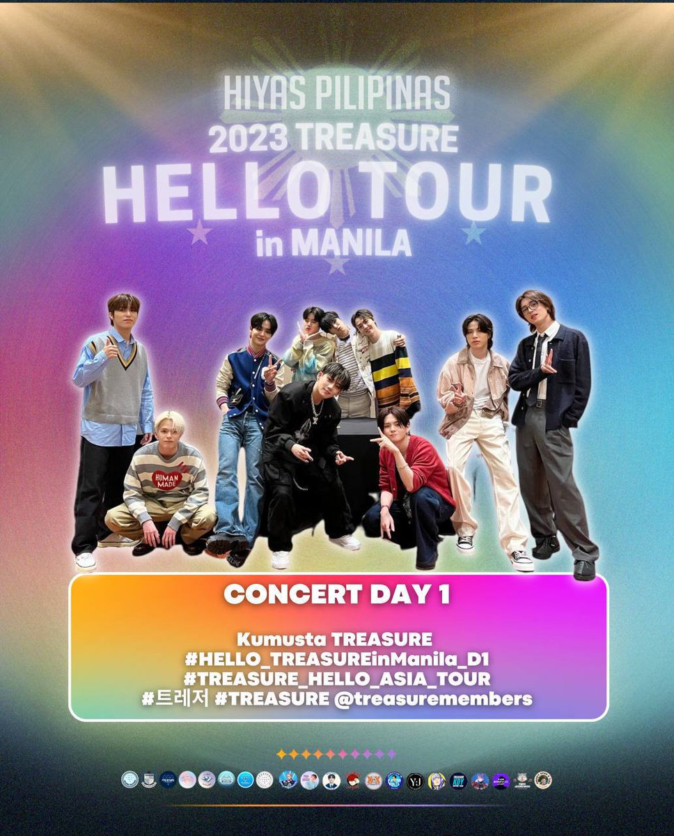 WeTeuMesPH's tweet photo. [💎]  2023 TREASURE ‘HELLO’ TOUR in MANILA

Its CONCERT DAY 1! We hope you are all ready! See you there! 🥳

Let's drop the tags to show our excitment for TREASURE's concert!

Kumusta TREASURE
#HELLO_TREASUREinManila_D1
#TREASURE_HELLO_ASIA_TOUR
#트레저 #TREASURE
@treasuremembers https://t.co/rQAqoXMrIF