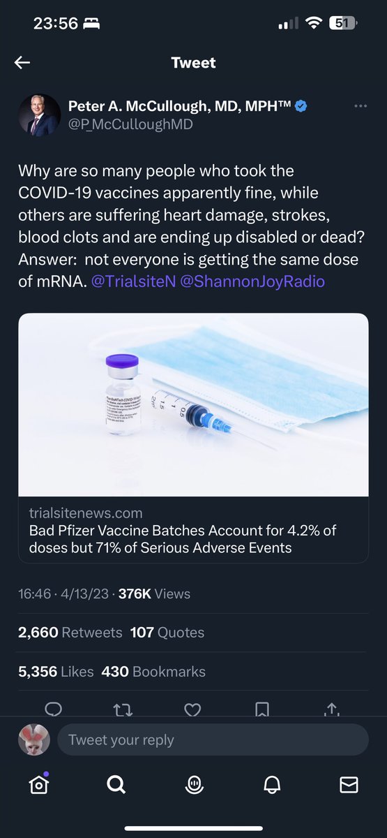 Looks like @P_McCulloughMD figured out that he has to explain why all the vaccinated people aren’t dying. I wondered how they were going to try to play that.  #courageousdiscourse