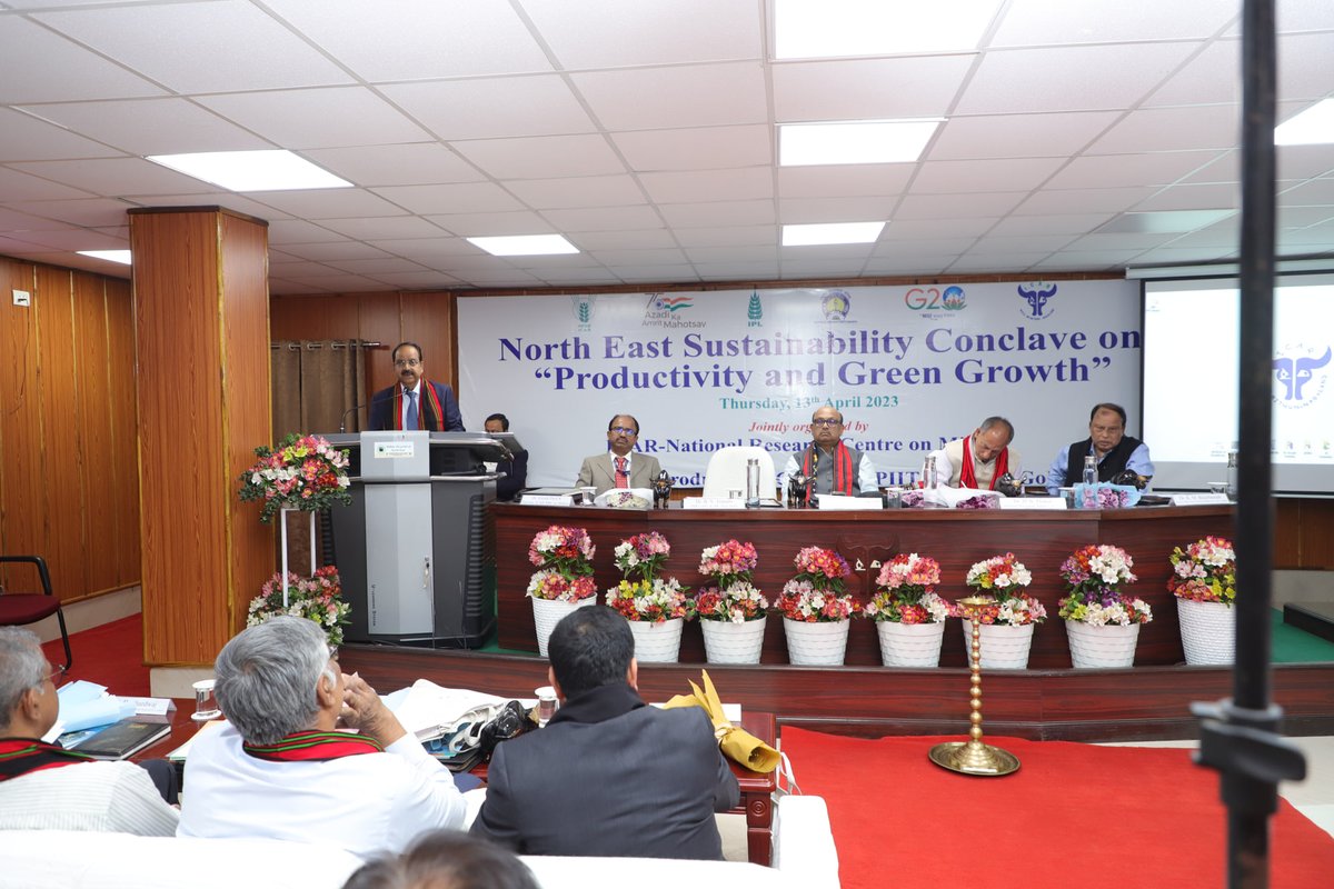 NRCMITHUN's tweet photo. North East Sustainability Conclave on Productivity and Green Growth to Advance Sustainable Development was jointly organized by NPC, DPIIT, MoC&amp;I, GoI and ICAR-NRC on Mithun, on 13thApril 2023. https://t.co/2zH2pSg48s
