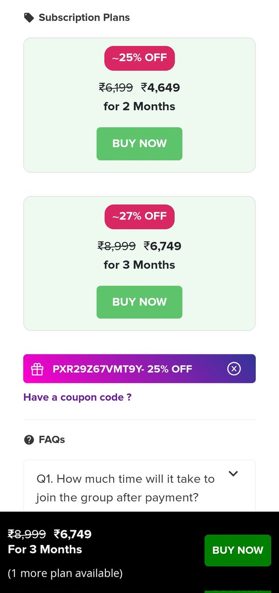 options_aarvi's tweet photo. @gauravtekwani Open the link > Scroll down > Click on Have a coupon code > Apply it &amp; Proceed. https://t.co/Q1T64OHDVD