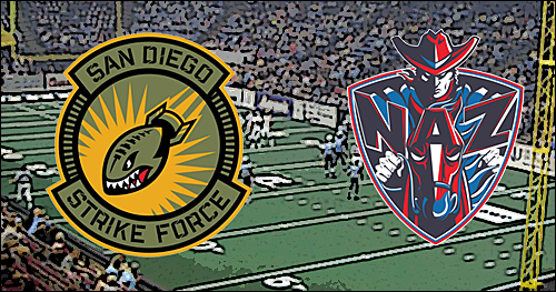 SCtoC's tweet photo. WEEK 5 PREVIEW: @sdstrikeforce head into Prescott Valley to face @NazWranglers on Sunday. @IndoorFL #IFL #StrikeForceStrong #RunItBack
https://t.co/hUkqdwFJnO https://t.co/KLFeGmntOE