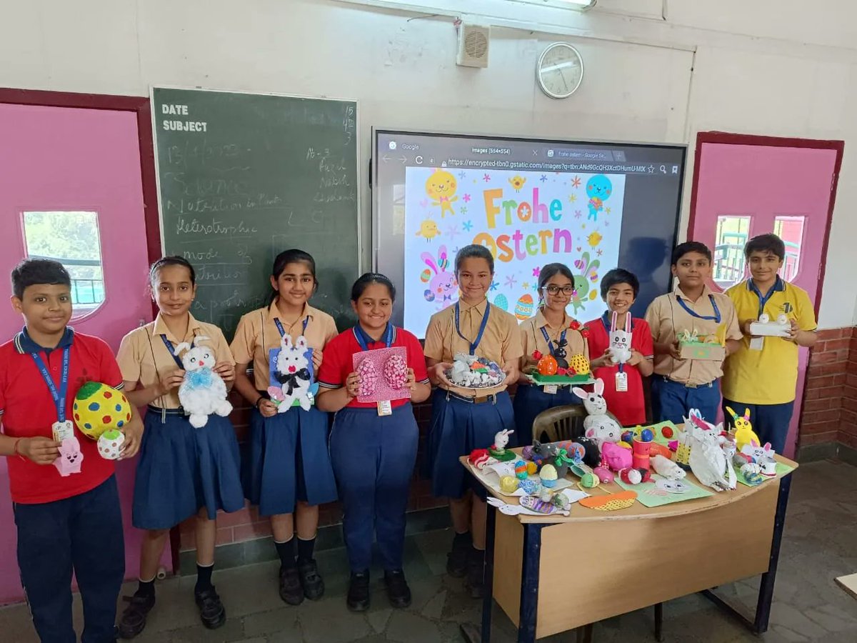 tagoreeok's tweet photo. Egg-spanding the Easter Happiness and Cheer
Frohe Ostern!!
German learners celebrated Easter in the school! 
To endorse the Egg-citing Season of Renewal - Class VII had created bunnies and eggs with the recycled material.
Class X have baked delicious cakes and brownies https://t.co/SOVTPj99dp