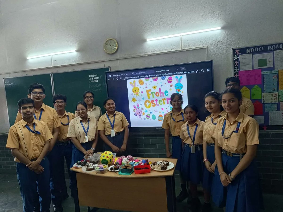 tagoreeok's tweet photo. Egg-spanding the Easter Happiness and Cheer
Frohe Ostern!!
German learners celebrated Easter in the school! 
To endorse the Egg-citing Season of Renewal - Class VII had created bunnies and eggs with the recycled material.
Class X have baked delicious cakes and brownies https://t.co/SOVTPj99dp