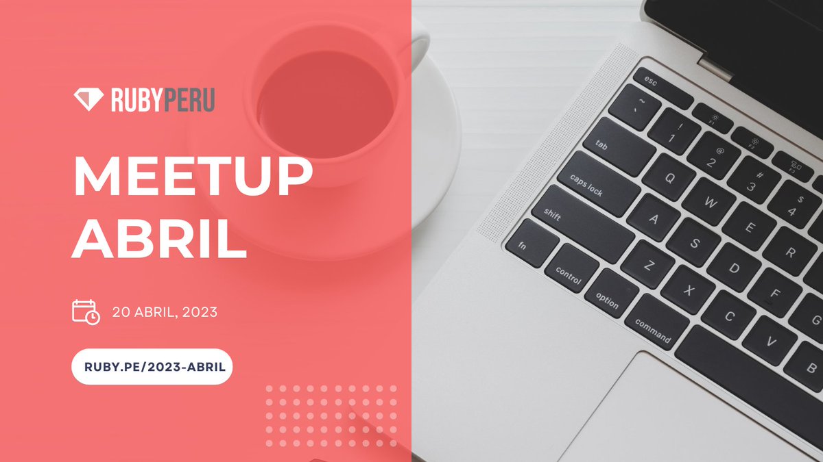 📢 Atención programadores de Ruby en Perú! 🔥🇵🇪
¡Se acerca el evento Meetup de Ruby Perú! 🎉👨‍💻
Conecta con otros devs, comparte conocimientos y aprende de expertos.💪🧠🔍

¡Nos vemos en el evento de Ruby Perú! 🤝🤗🔜 #RubyPeru #Meetup #Programación #DesarrolloDeSoftware