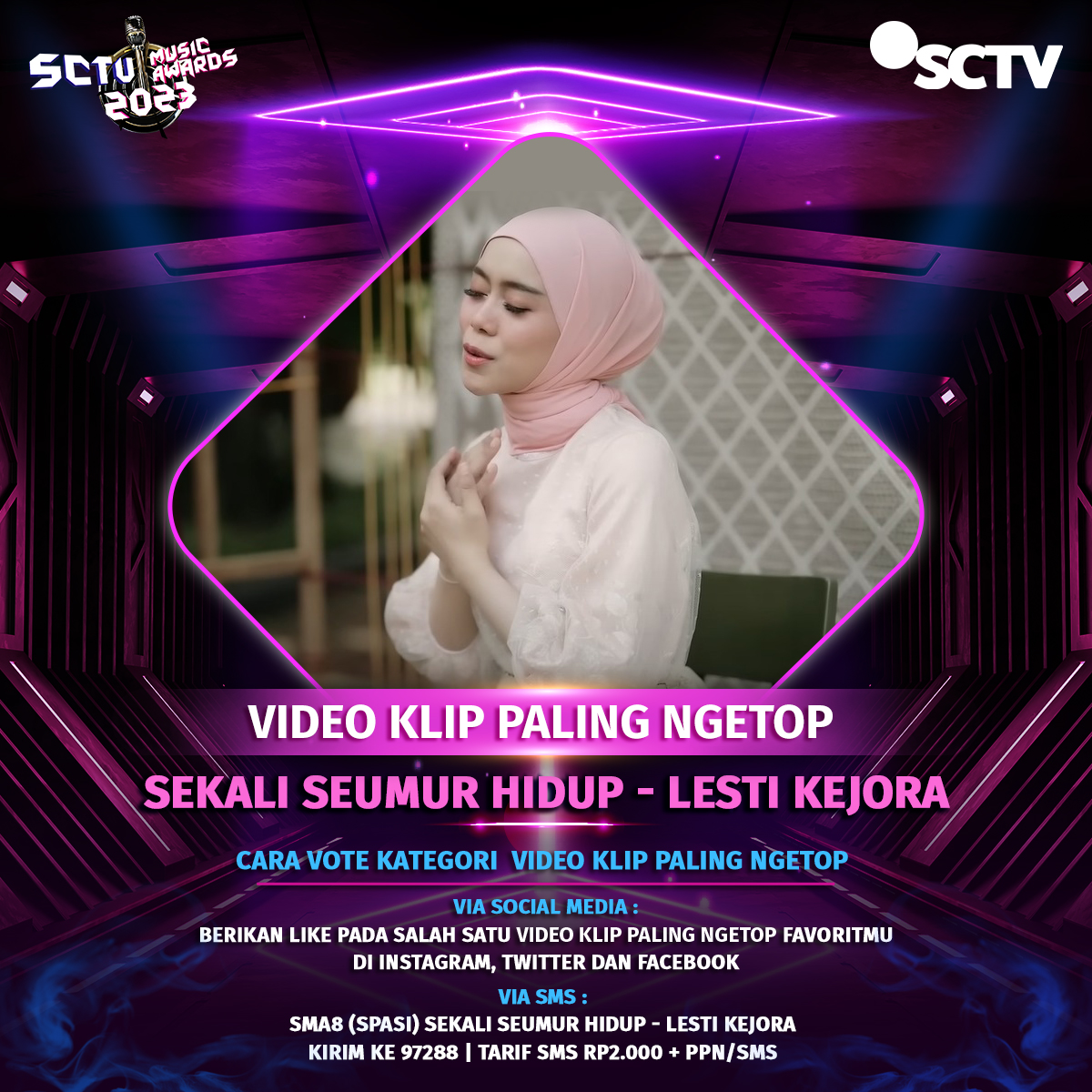 Yuk, dukung Sekali Seumur Hidup - Lesti Kejora untuk memenangkan "Video Klip Paling Ngetop" #SMA2023 dengan cara like postingan ini!

Periode vote: 10 April - 7 Mei 2023, pkl 23.59 WIB.

#VoteSMA2023
#SMA2023Lesti 
#SCTVSpesial