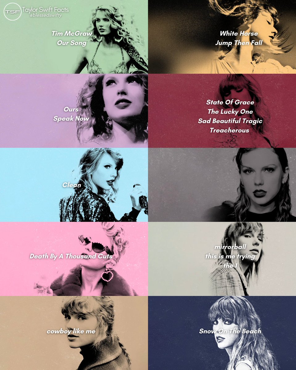 The surprise songs for each night at #TSTheErasTour so far!