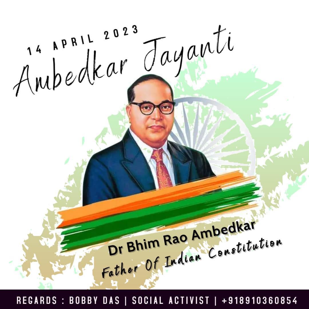 On the occasion of Ambedkar Jayanti, let us always stand against discrimination and fight against equality. Happy Ambedkar Jayanti to all🙏
#jaibhim#drambedkar
#14April #JaiBhim #DrAmbedkarJayanti