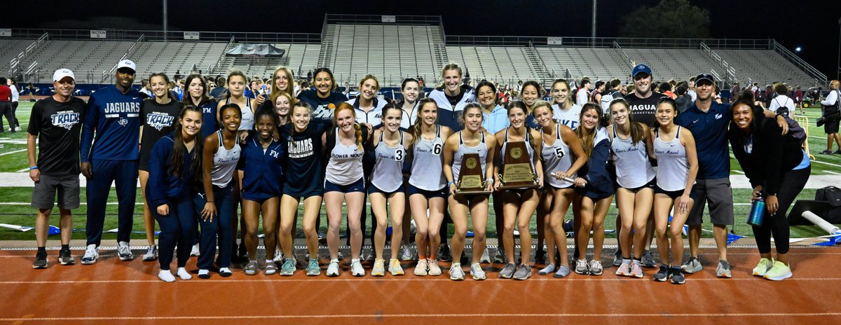 Congratulations to the Flower Mound Lady Jags JV &amp; Varsity track teams as they both won district tonight! Congrats to Coach Cook and all the athletes who performed the last two days.