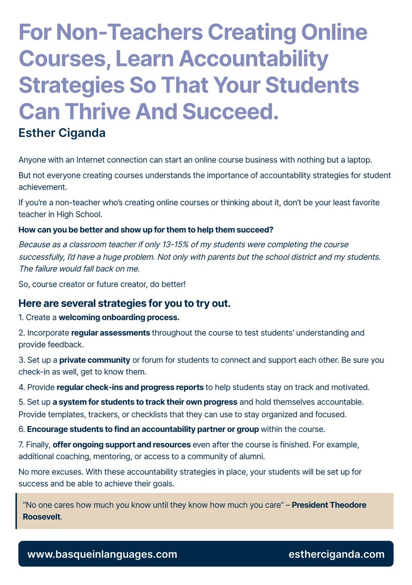 As a classroom teacher, a low success rate among students was never an option.

The same should go for your online course business.

Check out these accountability strategies to ensure your students achieve their goals.

#OnlineTeaching #Accountability #Ship30for30