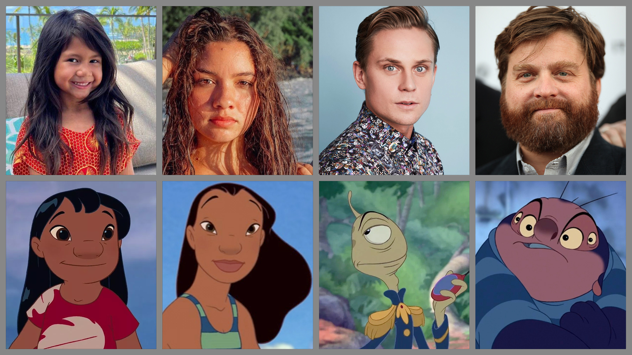 Reel News Hawaii on X: "The cast of "Lilo & Stitch" that's been announced  so far. While Zach Galifianakis has been reported to be playing Pleakley,  we think he's most likely playing