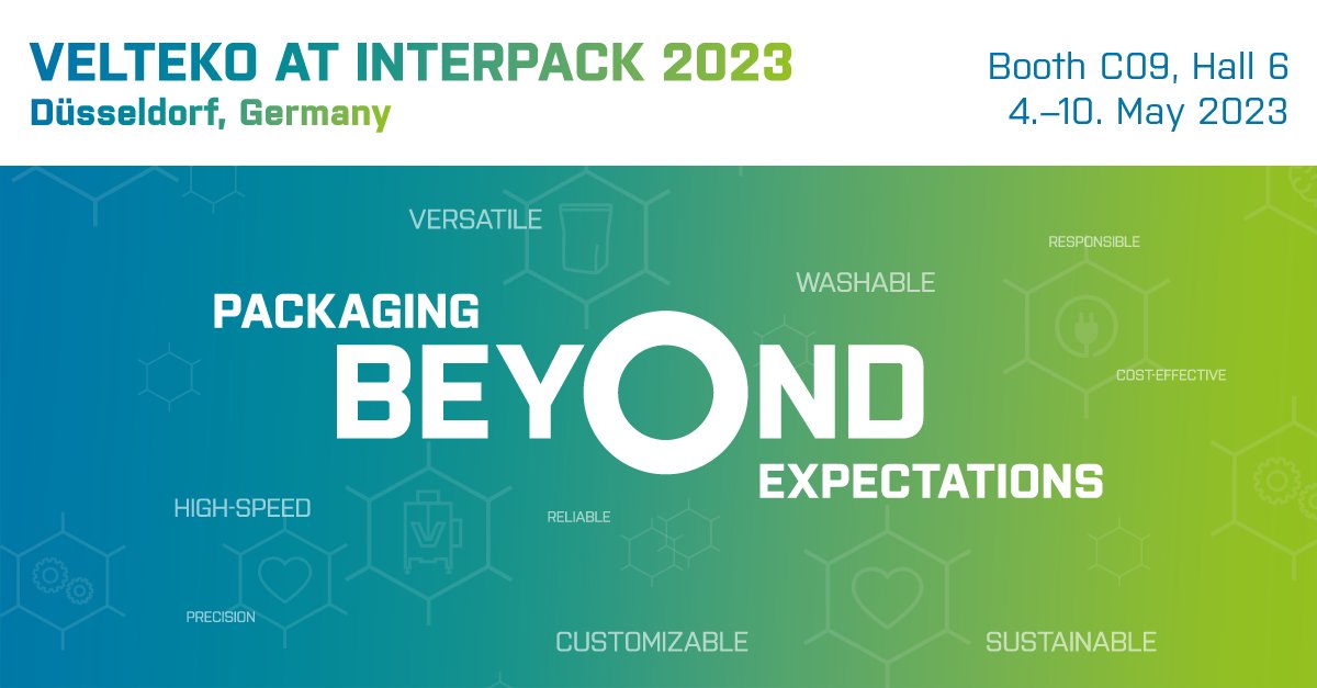 velteko_com's tweet photo. #interpack2023 is coming and we would like to invite you to the VELTEKO Booth C09, Hall 6. We will show you #sustainable vertical #packaging♻️, the most Advanced Hygienic machine design with #IP69k protection 💦and Beyond what you can expect 💙

https://t.co/lRHWMz0Mmg https://t.co/1EJxNueBaD