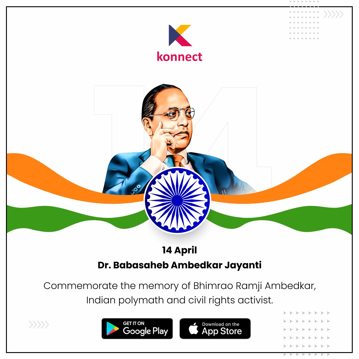 Konnectus_live's tweet photo. Remembering the Greatest Leader on his 132nd Birth Anniversary - Team Konnect
#JaiBhim #AmbedkarJayanti2023 https://t.co/nGPqfIkZlH