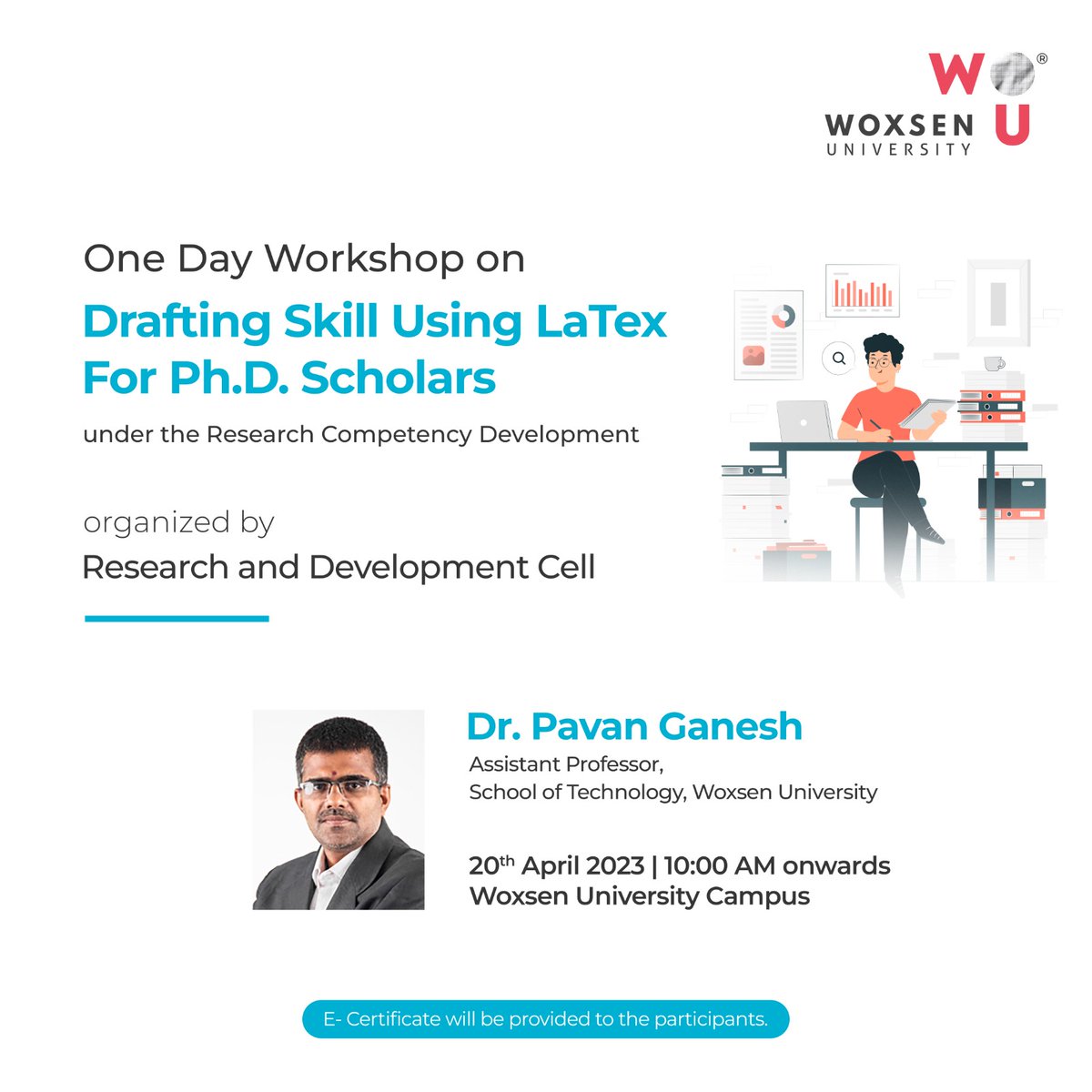 Research and Development Cell, Woxsen University, is organizing a hands-on, one-day workshop on 'Drafting Skill using LaTeX by Dr. Pavan Ganesh

Date: April 20 I Thursday I 10:00 AM 

#woxsenuniversity #research #researchwriting #futureyou #hyderabad