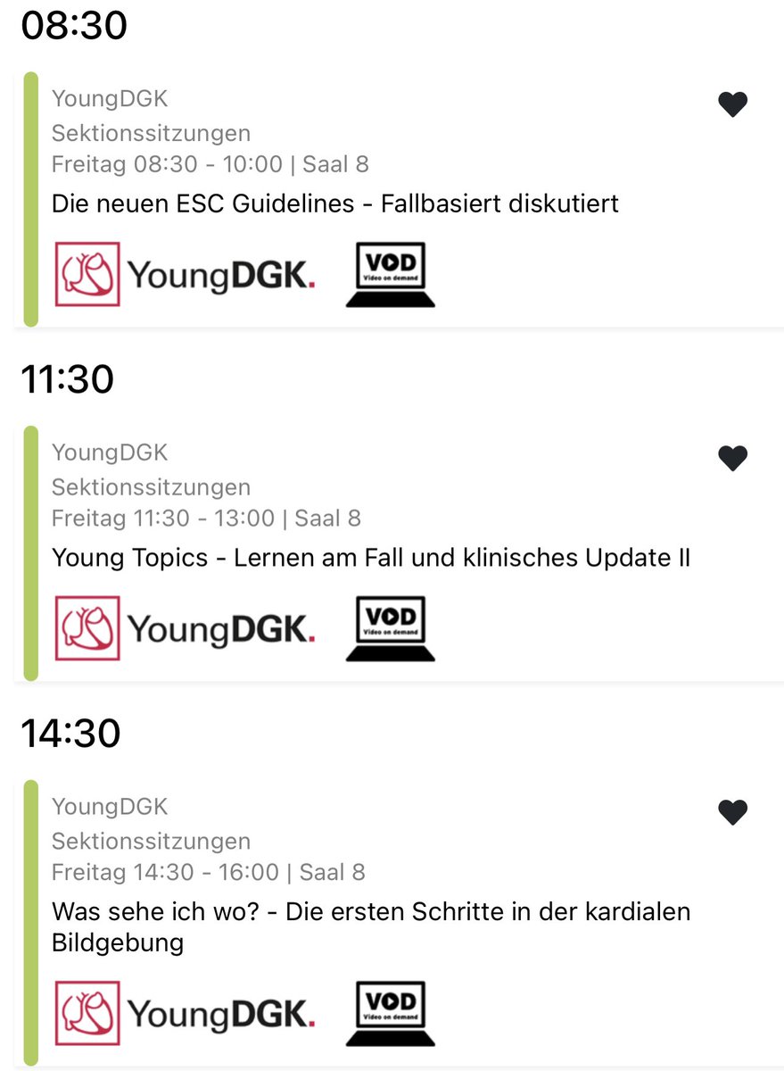 Sebastian Feickert (@sebfeickert) on Twitter photo Natürlich gibt es auch heute wieder ein maßgeschneidertes Programm für #YoungCardiologists 🫀
⏰ Um 8:30 Uhr treffen die neuen <a href="/escardio/">European Society of Cardiology</a> Guidelines auf klinische Praxis - wie gewohnt in 📍SAAL 8!
Der perfekte Start in den 3. Kongresstag mit der <a href="/YoungDgk/">Young DGK</a>
#DGKJahrestagung Natürlich gibt es auch heute wieder ein maßgeschneidertes Programm für #YoungCardiologists 🫀
⏰ Um 8:30 Uhr treffen die neuen <a href="/escardio/">European Society of Cardiology</a> Guidelines auf klinische Praxis - wie gewohnt in 📍SAAL 8!
Der perfekte Start in den 3. Kongresstag mit der <a href="/YoungDgk/">Young DGK</a>
#DGKJahrestagung