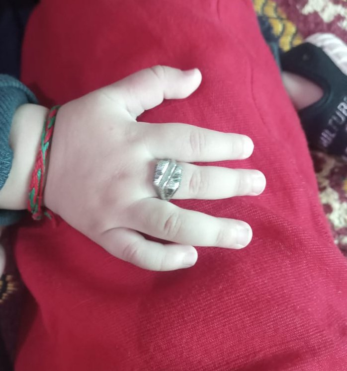 The silver ring I gifted him when he was born fits him now!

#NephewLove 💕