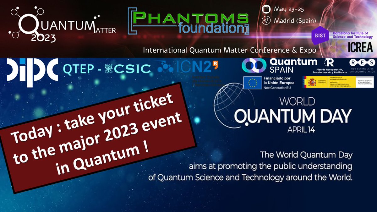 Happy #WorldQuantumDay   !  Take advantage to register to the Largest event in #QUANTUM quantumconf.eu/2023/ - join communities in #quantummatter #quantuminformation #quantumcomputing #quantumtechnologies #quantumcommunication #quantumsensing #quantummaterials #quantumdevices
