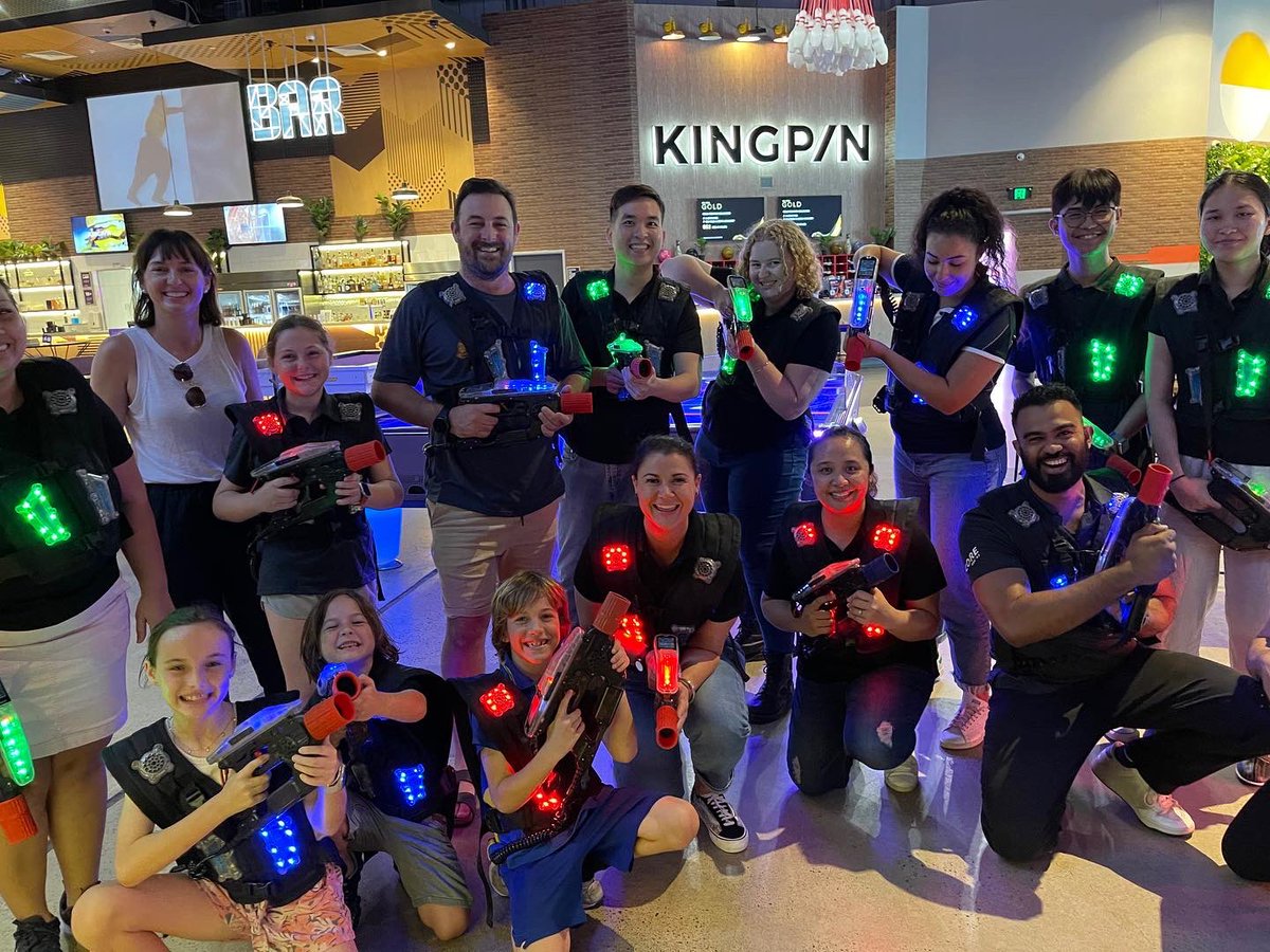 CelottiNews's tweet photo. The CELOTTI WORKFORCE Darwin team left the office early for some well-deserved fun at #Kingpin 🤩

The group had an awesome arvo playing Laser tag and Bowling followed by a delicious banquet dinner at Hanumans. 

#teambonding #labourhire #celottiworkforce #bowling #lasertag https://t.co/kFpYy5NOKH