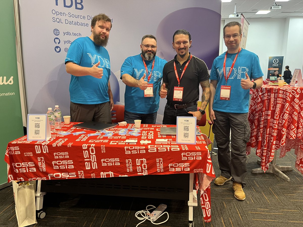 fomichev's tweet photo. @YDBPlatform booth at #FOSSASIA Talking about databases with @ask_dba , @oleshiy and @blinkov https://t.co/M9zB1NTZLN