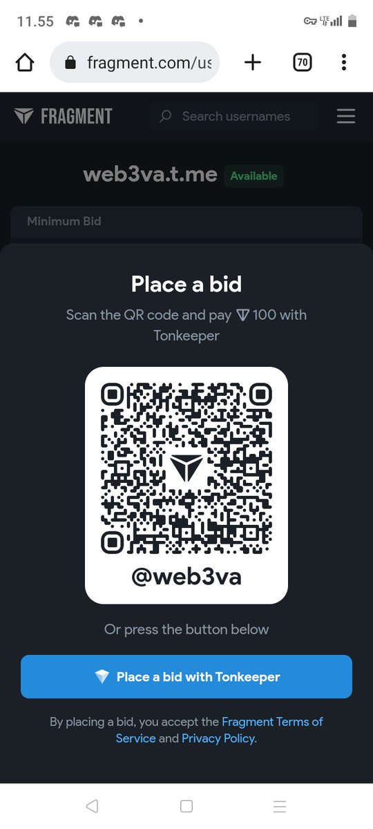 AlifBinance's tweet photo. On auction
@web3va
https://t.co/JUL9HvtJRk
#Fragment #TONCOIN #web3 #NFT #DomainNames #NFTCommunity #collectible #NFTsales #TonBlockchain #UAE #Telegram #crypto #investment #ledger $TON $BTC #TON💎 #HackaTONx
#Tonkeeper https://t.co/vnV69XE33r