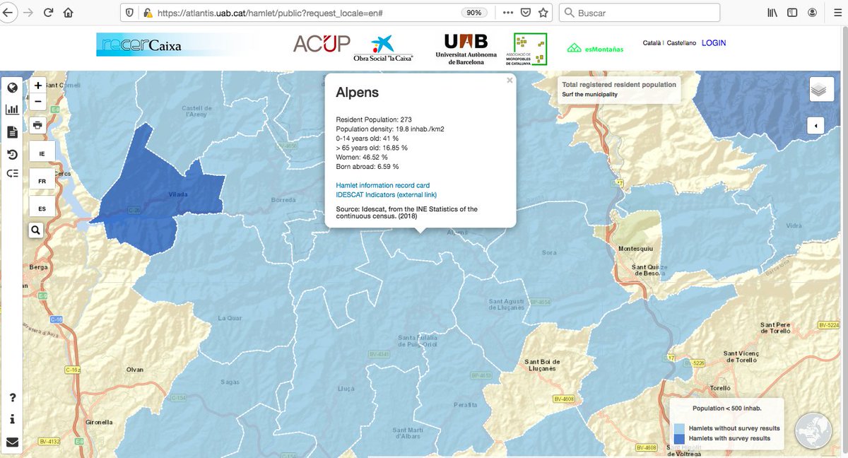 RicardMoren's tweet image. #hamlets research @UABBarcelona:
ALPENS municipality #Lluçanès #Osona #Barcelona:
269 inhabitants (INE2021) including 23 born abroad:
9 in #Colombia…
#RuralLIFE #RURALimmigration #RuralEUROPE
#micropobles #Alpens #ruralEU
#ruralSpain #Catalonia
🌎: atlantis.uab.cat/hamlets/
📷2020