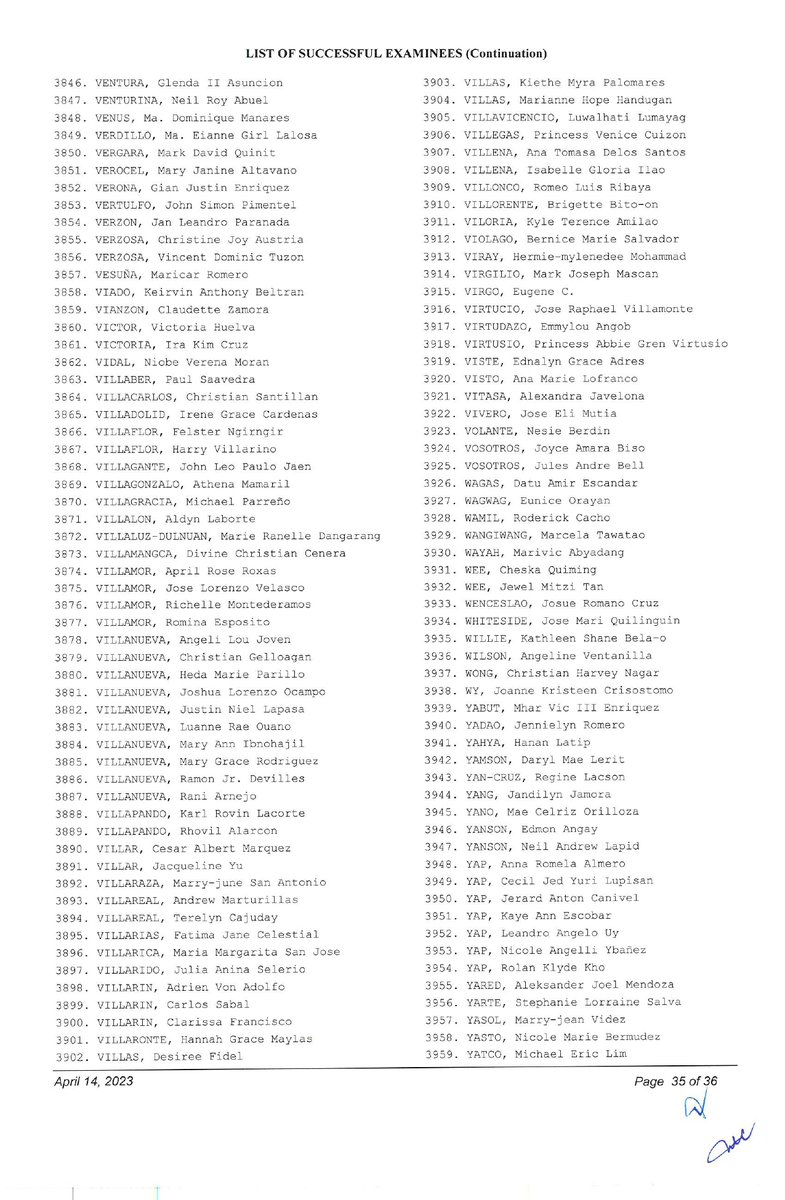 SCPh_PIO's tweet photo. 2022 Bar Examinations - List of Successful Examinees #GetThatBar2022 #Bar2022 (9/9) https://t.co/rWJVIZQZwk