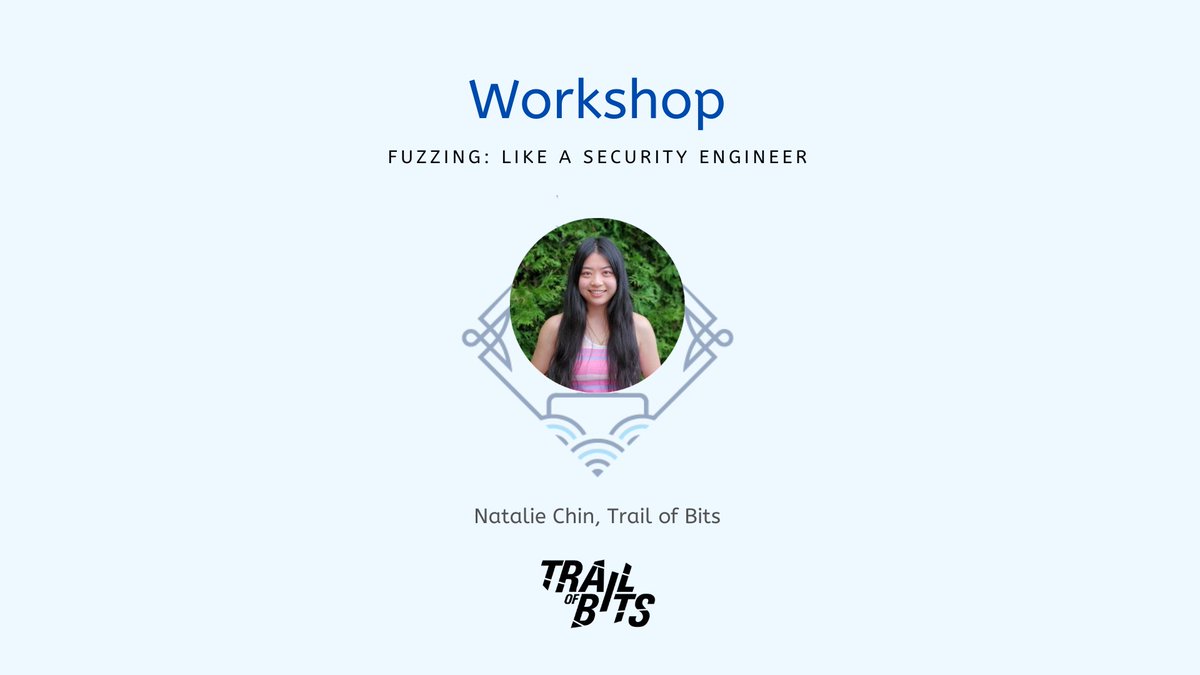 🏗️Workshop Alert🏗️
Join Natalie Chin (<a href="/0xicingdeath/">0xicingdeath</a>), Senior Security Engineer at Trail of Bits, in our upcoming #smartcontract fuzzing workshop at #ETHTaipei!