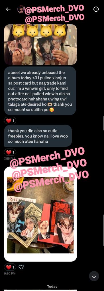 PSMerch_DVO's tweet photo. #PSMerchFeedbacks

WayV Phantom postcards are so aesthetic. Thank you for the trust! Until the next budol~ 😊 https://t.co/4dY12aqxWi