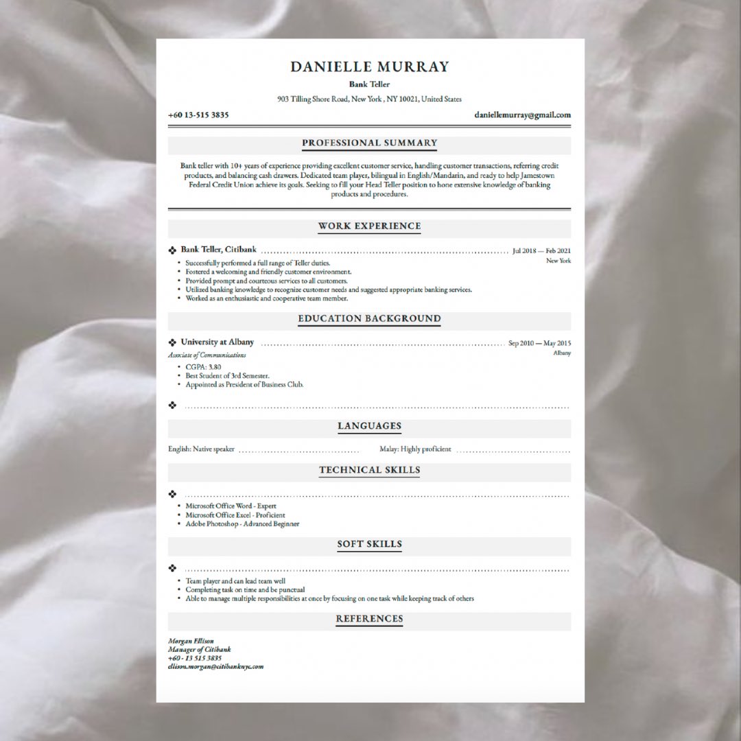 rapidresume's tweet photo. Admin suka sangatt template ni! Very clean. And ATS friendly! Jom upah resume dengan kita. A-Z services for rm30. #upahresume #serviceresume https://t.co/Tr6LVS7X7F