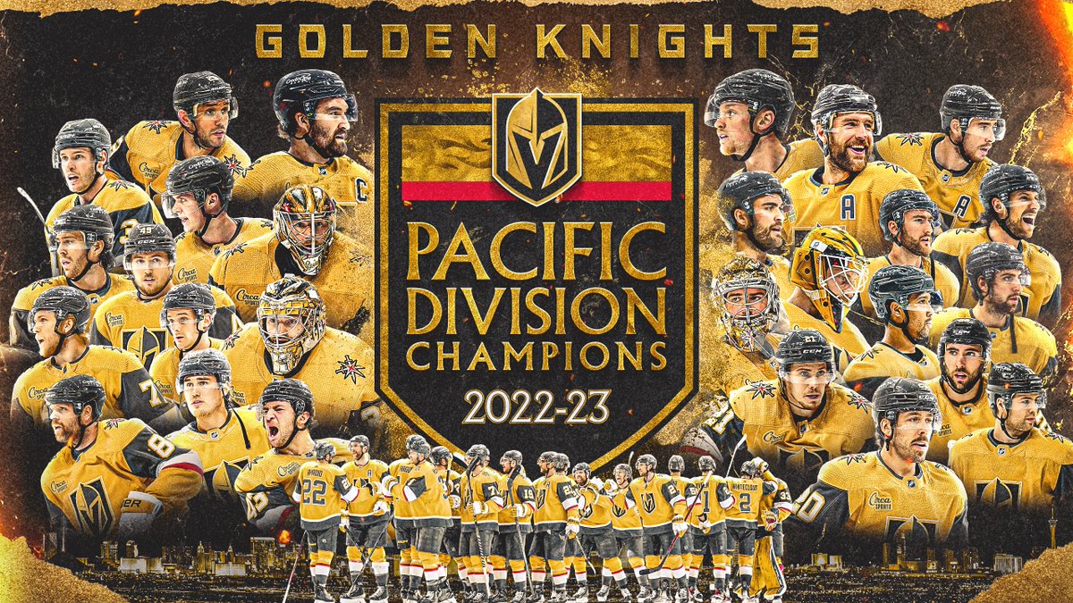 YOUR VEGAS GOLDEN KNIGHTS ARE THE 2022-2023 PACIFIC DIVISION CHAMPIONS!!!!!!!!!!! 🏆 #UKnightTheRealm