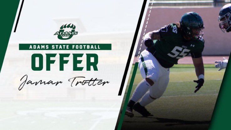 jamar_trotter's tweet photo. After a Great Conversation With @coachTEpenesa I’m extremely blessed to receive an offer From Adams State University!!! God Is GOOD!!! #Thankful @Coach_BPerkins @VanceMillerAZ @MesquiteAthDept @mesqwildcatFB @GametimeRC https://t.co/F0KN0zKqu4