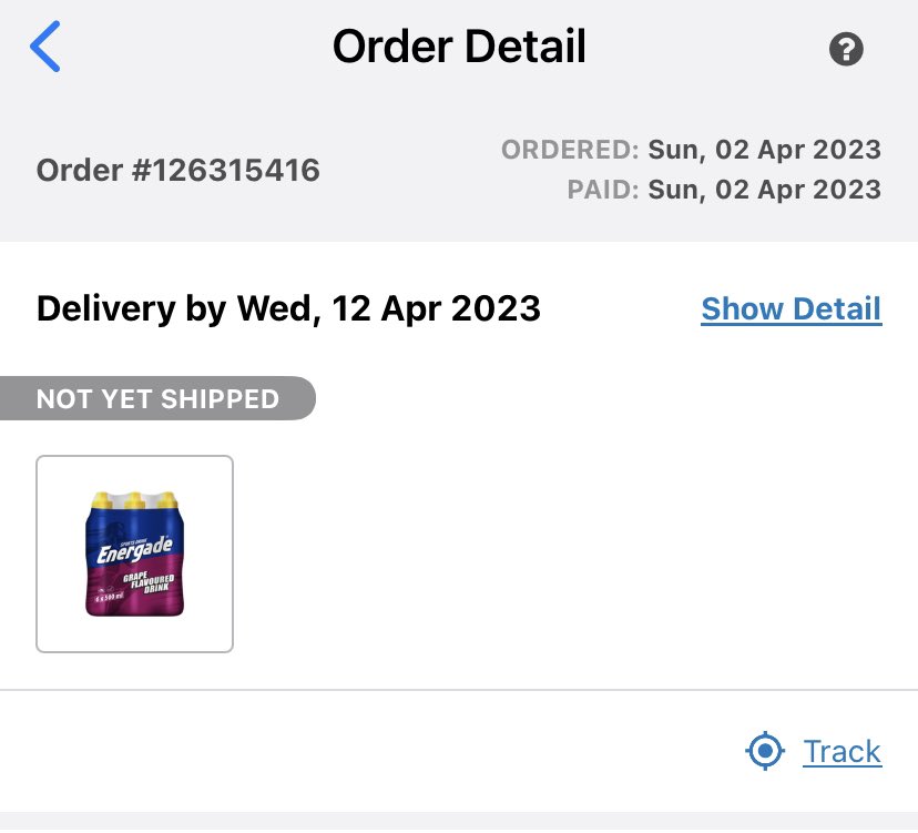 Dear <a href="/TAKEALOT/">takealot</a> Energade was part of an order together with other products.  Suddenly and unexpectedly it shows this on the App - the Energade will be delivered 12/04. HOW? When and how soon as possible can I receive my order, or a refund?