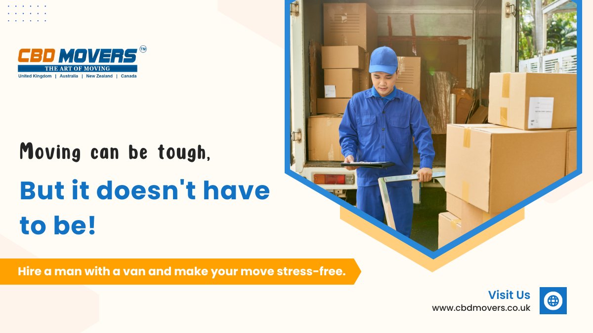 👉 You can eliminate the stress by enlisting the services of a #manwithavan for a hassle-free move.

🌎 cbdmovers.co.uk/man-with-a-van

#HireProfessionalMovers #MovingServices  #CBDMoversUK #UK #CBDMovers #London #cbdmovers_uk