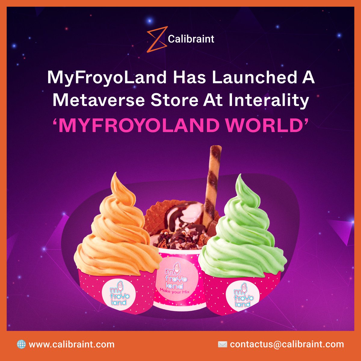 MyFroyoLand, India’s premium frozen yogurt brand, has launched its Metaverse store at Interality – ‘MyFroyoLand World’. #Calibraint

Web: lnkd.in/geugEVzc

<a href="/myfroyoland/">myfroyoland</a> #icecream #metaversenews #metaversenft #frozenyogurt #NFT #NFTs #blockchain #NFTSale #NFTMarketplace