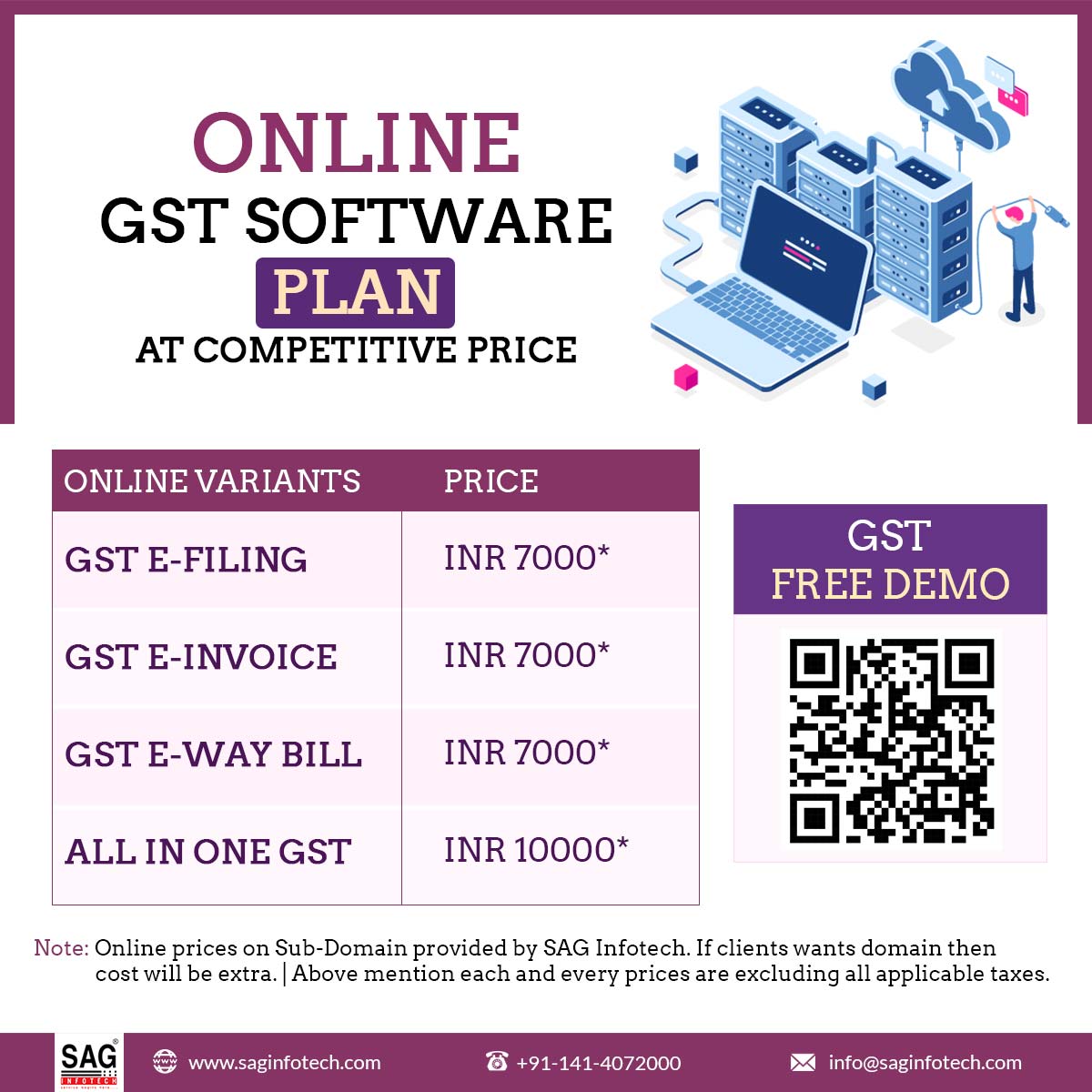 SagInfoTech's tweet photo. The right time to buy online #GST #software is now!
SAG Infotech brings the best offers on its complete feature-packed GST software at the lowest prices guaranteed. Contact us for a free demo!
Free Demo: https://t.co/BNeu3PQ3b7
#GENGST #OnlineGSTSoftware #SAGInfotech https://t.co/aep9TYg4RD