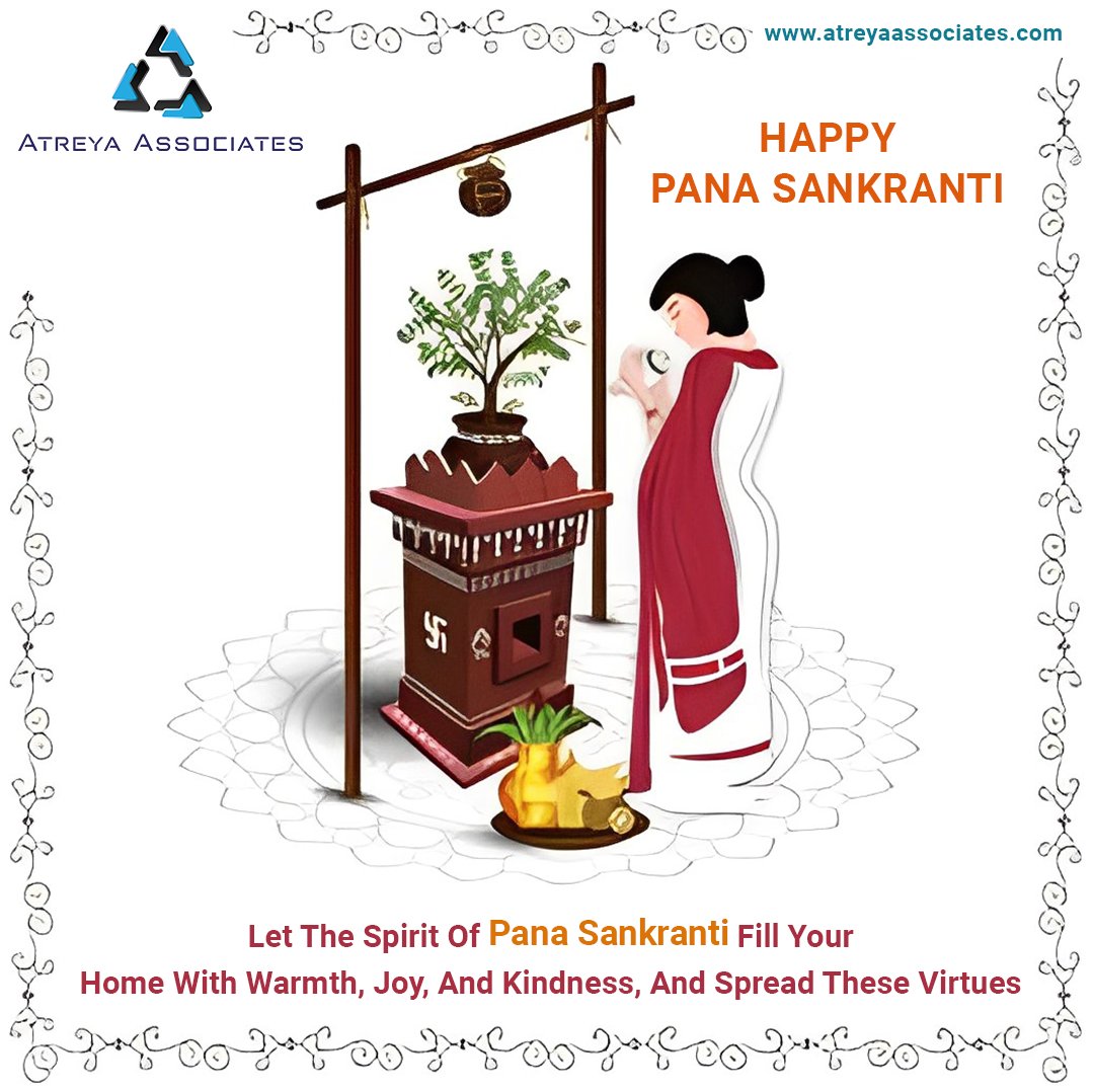 Happy Pana Sankranti! 
May this festive occasion infuse your life with positivity and optimism, and may you achieve more tremendous success and fulfillment in your endeavors!
#AtreyaAssociates #OdiaNewYear #PanaSankranti