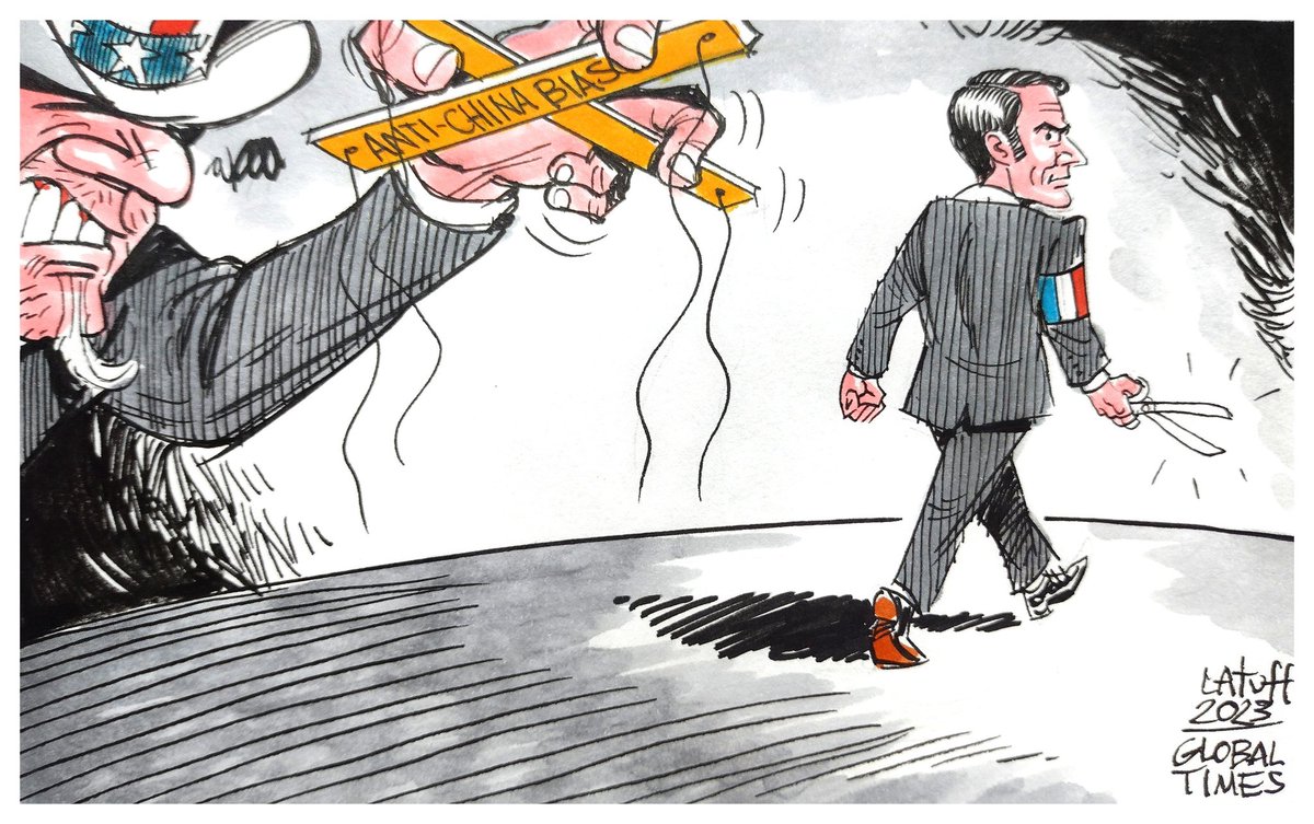 zhang_heqing's tweet photo. Refusing to be US' puppet. 
Cartoon: Carlos Latuff https://t.co/f9B9Ya82gd