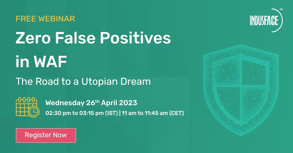 Indusface's tweet photo. 👉 #Falsepositives are distressing for most buyers of #wafsolutions.
Our upcoming webinar discusses the steps to achieve zero false positives on a #WAF.
Register now!
#waap #firewall #cybersecurity #cloudwaf #appsec #websecurity #websitesecurity #apptrana #induface https://t.co/X9BTaYJWYk