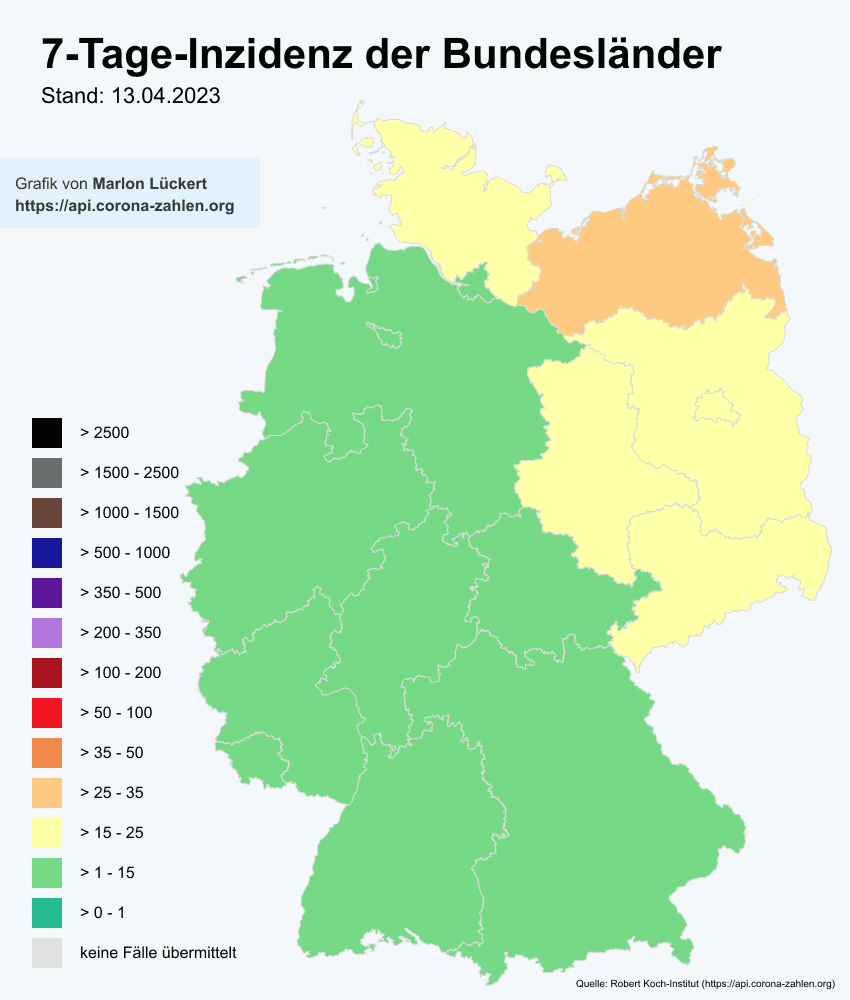 CoronaBot_DEU's tweet photo. 🇩🇪 #Corona Statistiken am 14.04.2023 🇩🇪

🦠 Aktiv Infiziert: 62.054
☠ Todesfälle: 171.748 (+151)
🏥 Genesen: +5.026

⚠ Neuinfektionen: +3.346
↗ 7 Tage R-Wert: 0,87

🪄 Inzidenz: 12,23 https://t.co/N3FWVUoxFj