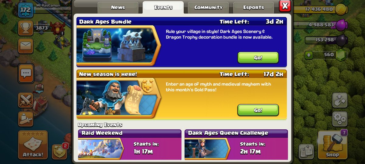 Damian29716721's tweet photo. Another weekend - another #RaidWeekend! 📣
Also in 2h will start Dark Ages Queen Challange!
Will you use some tips from YT to finish challenges? ⭐️⭐️⭐️
#ClashOfClans #ClashOn #DarkAges #Challenge #ClanRaidWeekend https://t.co/SDtzKTVRuG