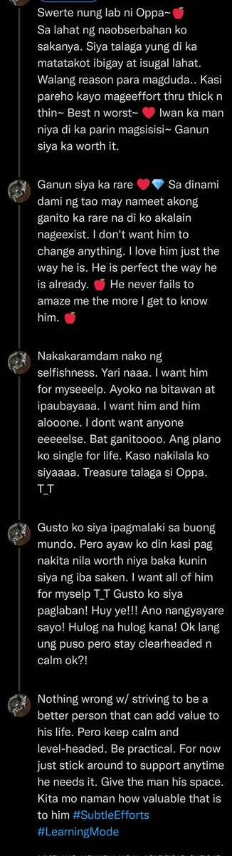 mhielle's tweet image. Dahil magiging messy ang feed pinagsama ko nalang sa isang tweet. Kaya I love tweeting eh. Nailalabas ko dito lahat. Helps me calm down, think clearly and act sensibly.
Yung araw araw mo kaaway yung emotional self mo para macontrol. 😜 #EmotionalDiscipline