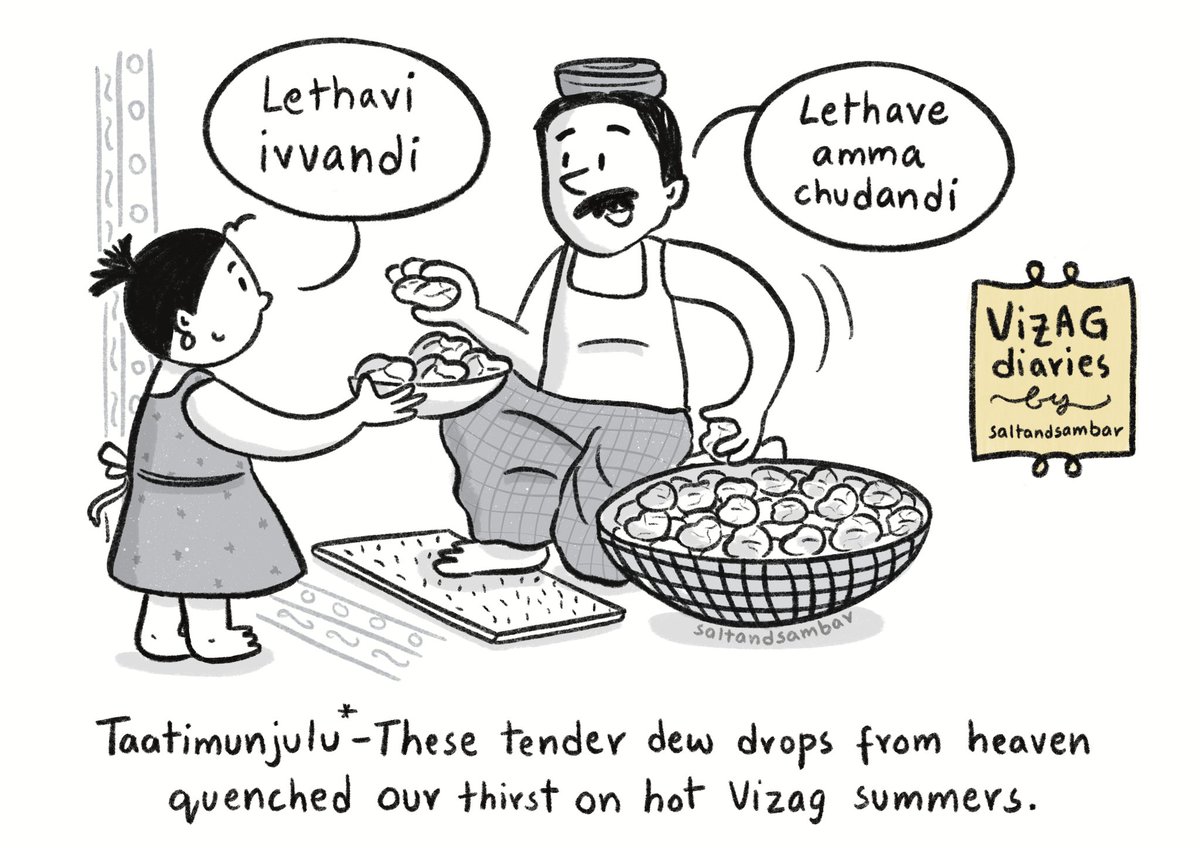 saltandsambar's tweet photo. Vizag Diaries Ep.2.
Vizag is incomplete without the summers and the delicious local food that comes with it. 
#indiancartoonists #teluguartists #vizag https://t.co/C046duRwJL