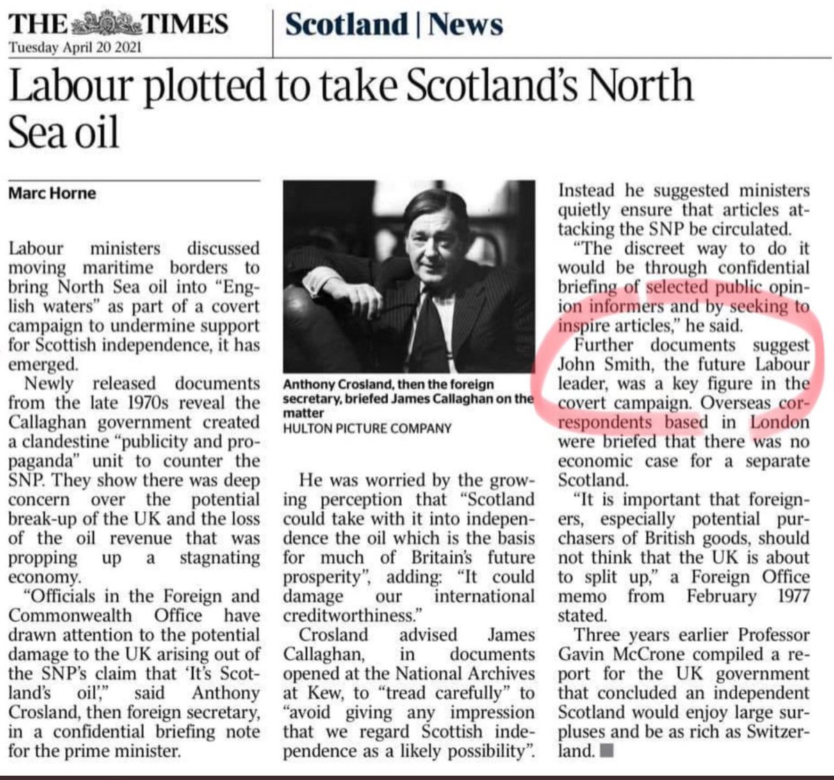When Scotland become independent, I would like to see this scandal, and the McCrone Report used in History lessons in school. It's important that our children know the monumental scale of the organised theft of our natural resources by the English Tory red and blue establishment.