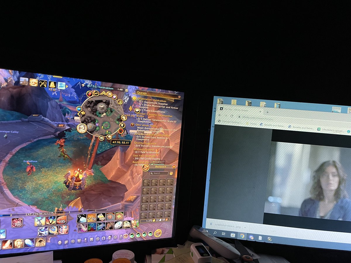 Insomnia multitasking, leveling an alt in World of Warcraft, and watching the recording of last nights CSI Vegas