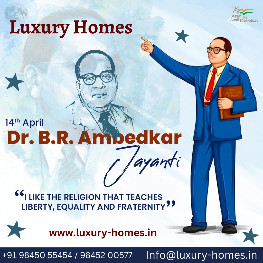 SherrysCorp's tweet photo. HAPPY AMBEDKAR JAYANTI TO ALL.😇💐

#AmbedkarJayanti2023 #HappyAmbedkarJayanti #luxuryhomestyles #luxuryliving #realestatelife #luxury #luxuriousapartment #HappyFestive #realestateexpert #luxuriousliving #luxuriouslifestyle #luxurioushomesforsale https://t.co/naNGc3s1De
