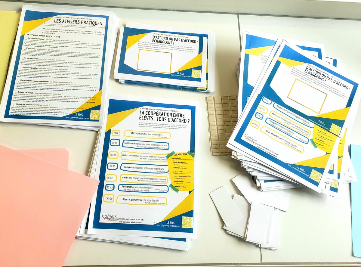 ReynaudLaurent3's tweet photo. La #coopération à l'école : toutes et tous d'accord ?

Ça se prépare...

 🖨 Pochettes d'accueil 
⏰ J-1 dodo

➡️ #feydercoop https://t.co/9fIoltyn3y