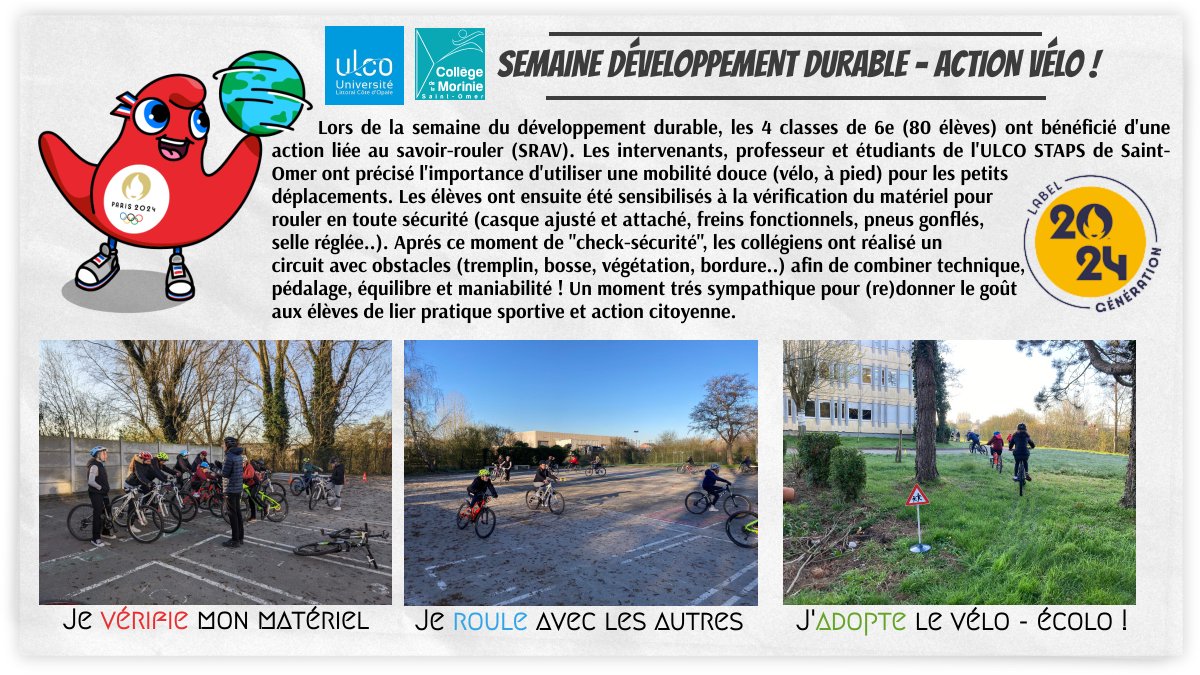 JulienGiovacch1's tweet image. Collège de la Morinie: 80 élèves de 6ème initiés au Savoir-Rouler et éveillés à l&apos;importance d&apos;utiliser les mobilités douces! #semainedudéveloppementdurable, #mobilitésdouces, #PDES, #SRAV, #E3D, #collegedelamorinie,#SaintOmer, #CAPSO