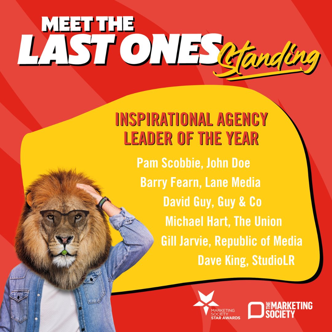 💫 INSPIRATIONAL AGENCY LEADER OF THE YEAR shortlist: Pam Scobbie, <a href="/whatjohndoesays/">John Doe</a> / Barry Fearn, <a href="/thelaneagency/">Lane - a Certified B Corp</a> / David Guy, <a href="/guyandcoagency/">Guy & Co</a> / Michael Hart, <a href="/unionagency/">The Union</a> / Gill Jarvie, <a href="/wearerom/">Republic of Media</a> / Dave King, <a href="/StudioLR/">StudioLR ... standout brands & campaigns</a>