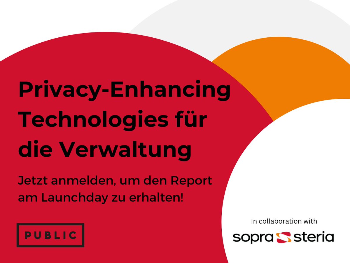 Schutz und Nutzung sensibler Daten müssen kein Widerspruch sein - das zeigt unser neuer Report zu PETs in der öffentlichen Verwaltung, den wir am Montag mit <a href="/SopraSteria_de/">Sopra Steria De</a> veröffentlichen

👉Meldet euch an und erhaltet den Bericht pünktlich zum Launch-Day:bit.ly/3KZ7HnK