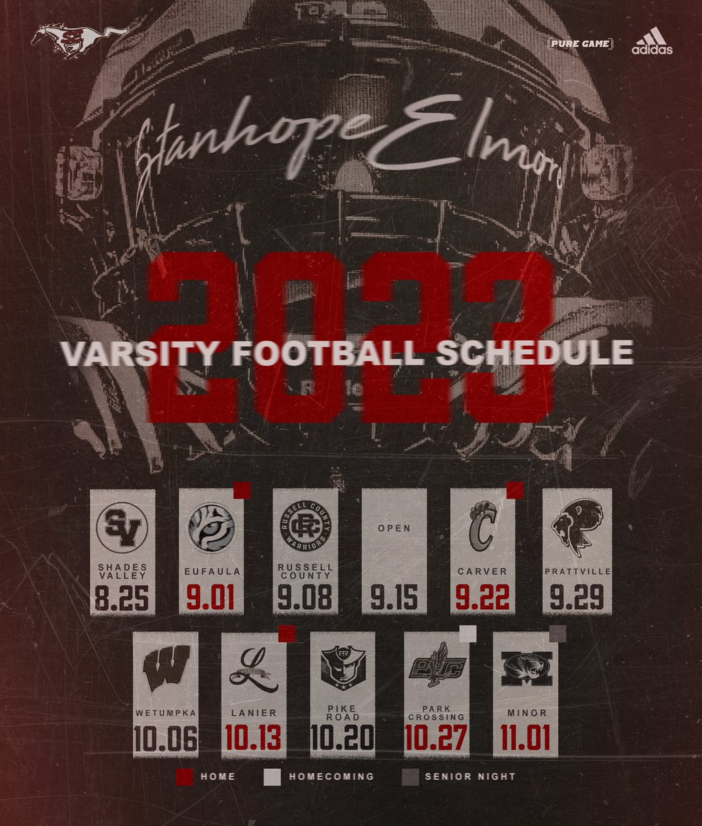 SEHSMustangsFB's tweet photo. #MarkItDown 2023 Varsity Football Schedule #LetsDoIt #HorsePower https://t.co/wUVqJIQdo7